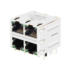 Quality LPJ27081AFNL 10/100 Base-T Tab Up Green/Green LED 2X2 Port RJ45 Female Connector wholesale