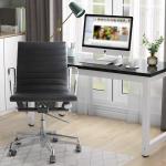 Black PU Leather W20.86" Tomile Living Room Office Chair Soft Sponge Material
