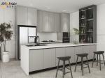 Outdoor BBQ Design Lacquer Kitchen Cabinet Kitchen Furniture with Sofa Close