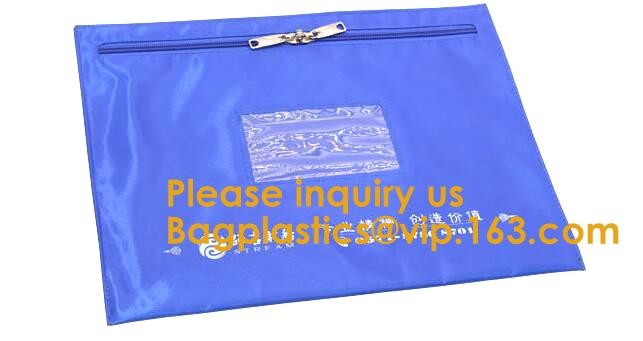 Zipper Vinyl PVC Leather Bank Deposit Bags Bank Deposit Bag With Key Ring,Locking Courier Bag 1000 Denier Nylon Combinat