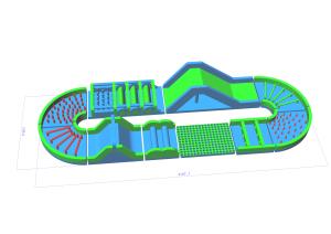 Quality Outdoor commercial adult gaint inflatable obstacle course kids bouncer castle with blowers PO-0522 wholesale
