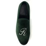 Luxury Green Rubber Outsole Suede Slip On Shoes , Mens Suede Moccasins Good