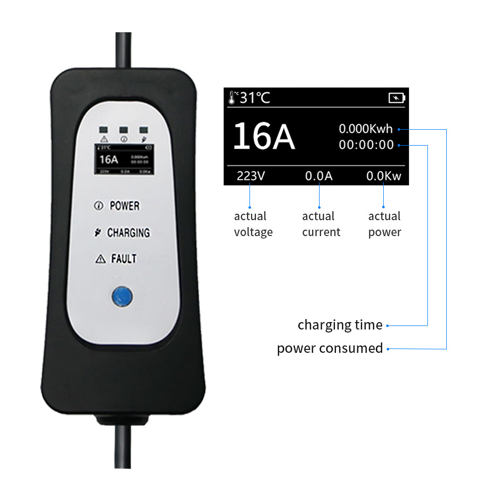 240V IEC62196 Wifi Enabled Smart EV Charger UL94 V0 Fire Protection 3.5kw