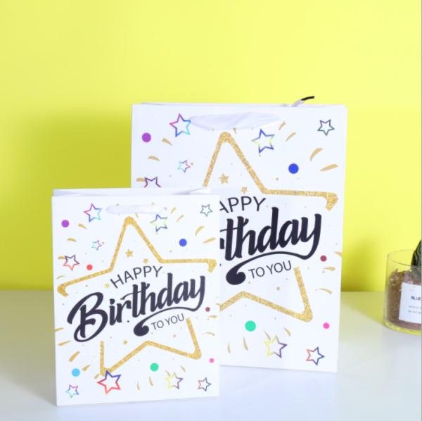 Fashion Exquisite Ivory Board Screen Printing Luxury Paper Gift Bag Shopping
