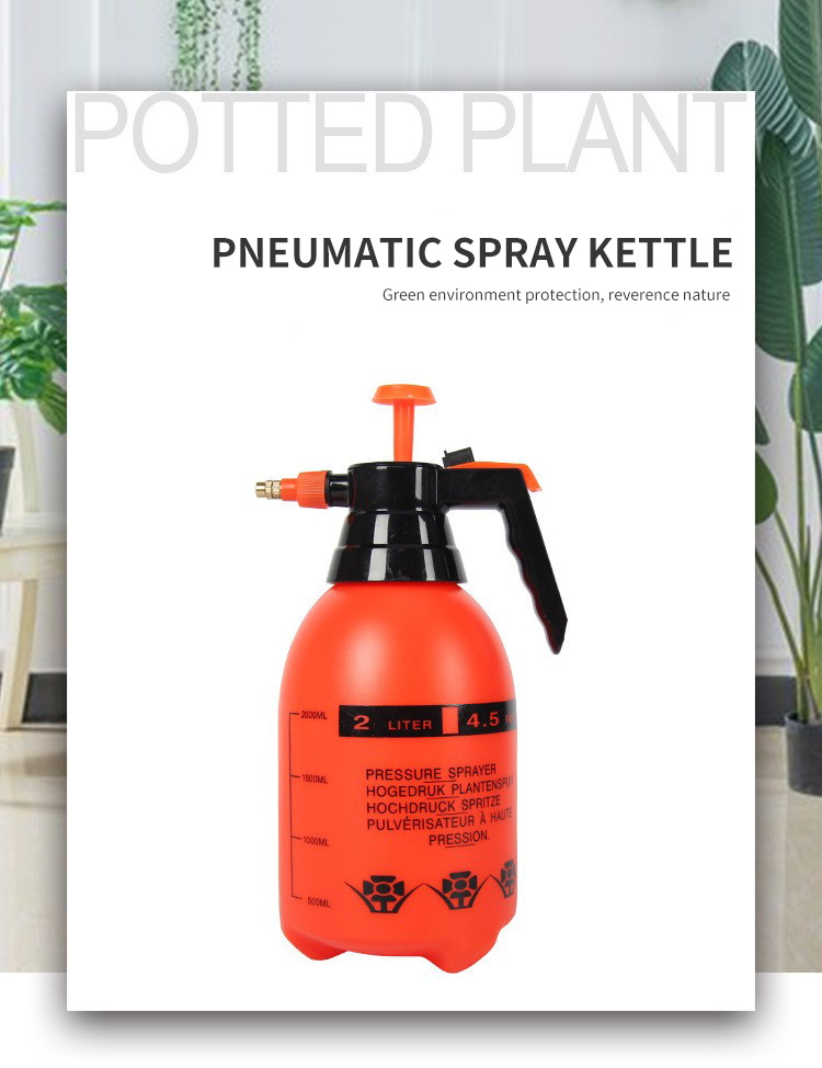 2L PP Hand Pressure Water Mist Bottle Sprayer Pressurized For Garden
