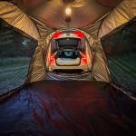 Black Waterproof Ripstop Polyester Fiberglass Tesla Camping Tent For Model Y