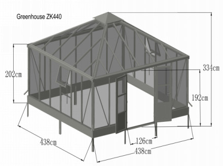 Powder Coated Aluminium Frame Greenhouse 1.5mm 3.0mm Black UV protecting