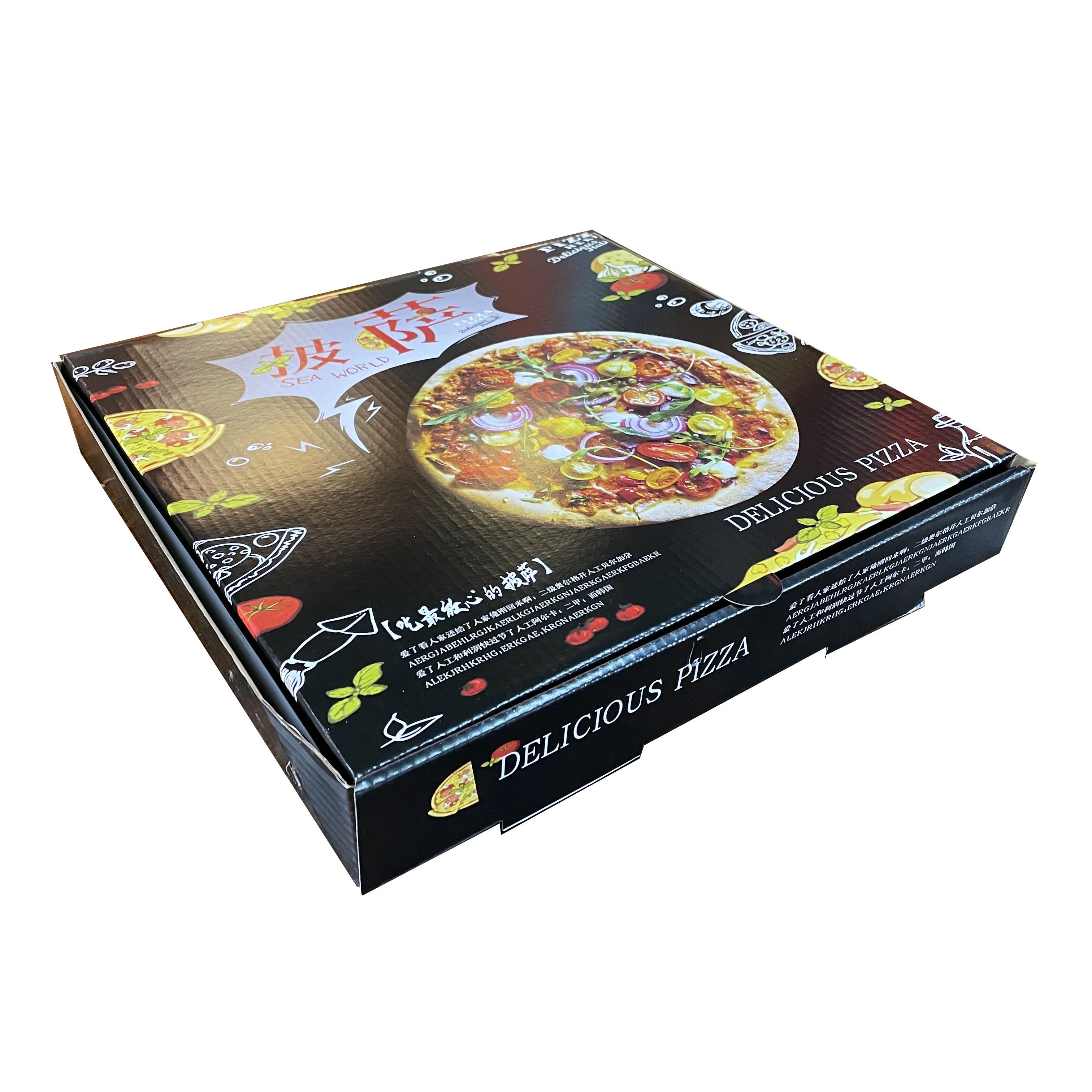 Customized Wholesale Corrugated Kraft Pizza Package Design Printed Packing Logo Custom 6-12 Inch Pizza Box Food Packagin