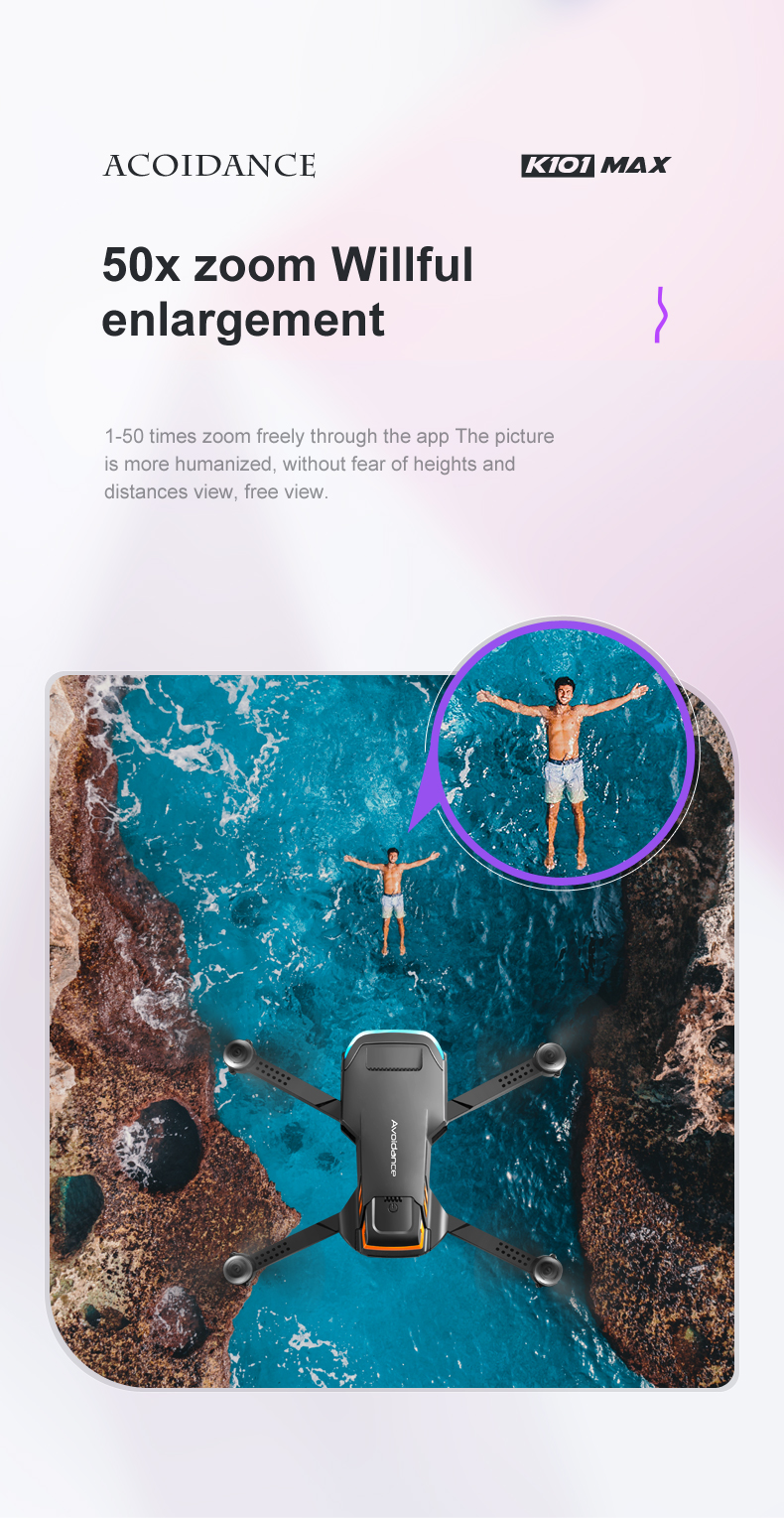 Beginner Operator Skill Level K101 Max Drone 4k Camera and GGPS Mini Toy Drone with 18-25 Minutes Maximum Flight Time