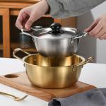 Kitchen Gold Instant Noodle Pot Home Use Stainless Steel Material