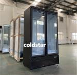 -22C Commercial upright dynamic cooling double 2 glass door freezer showcase ice