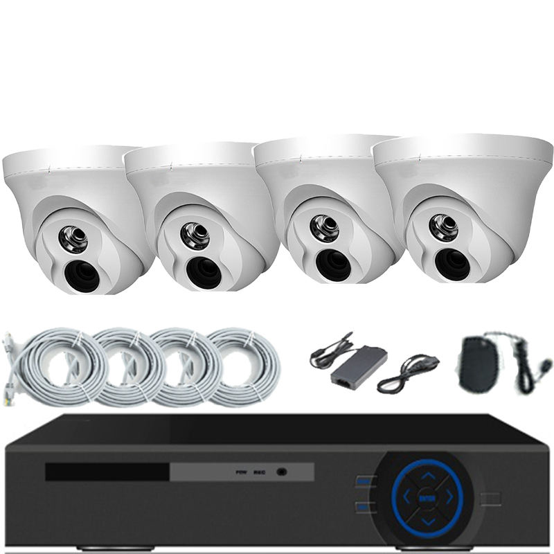 Customized 4pcs Dome Cameras 4CH NVR Kit CCTV Surveillance Security Camera System