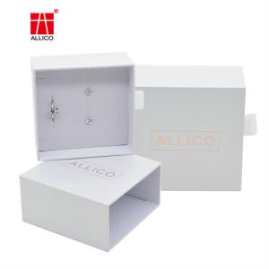 Quality 128gsm-400gsm White Cardboard Sliding Drawer Gift Boxes For Earring ODM wholesale