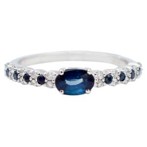 Quality Trendy S925 Sterling Silver Natural Jewelry Sapphire CZ Ring Simple Design For Ladies wholesale