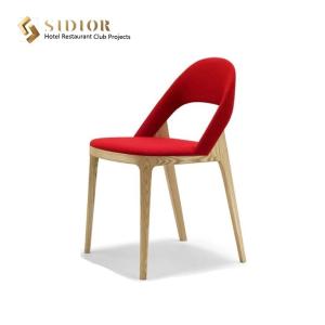 Quality Modern Nordic Wooden Leg Dining Chair Fabric Upholstered Chairs H78cm wholesale
