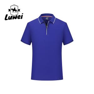 Quality Knitting Embroidery Short Sleeve Polo T Shirts Cotton Button Turn Down Collar wholesale