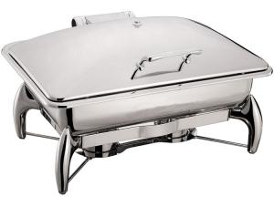 Quality Stainless Steel Chafing Dish Mechanical Hinge Lid 9.0Ltr Food Pan Buffet Cookwares Electric or Sterno Heat Source wholesale