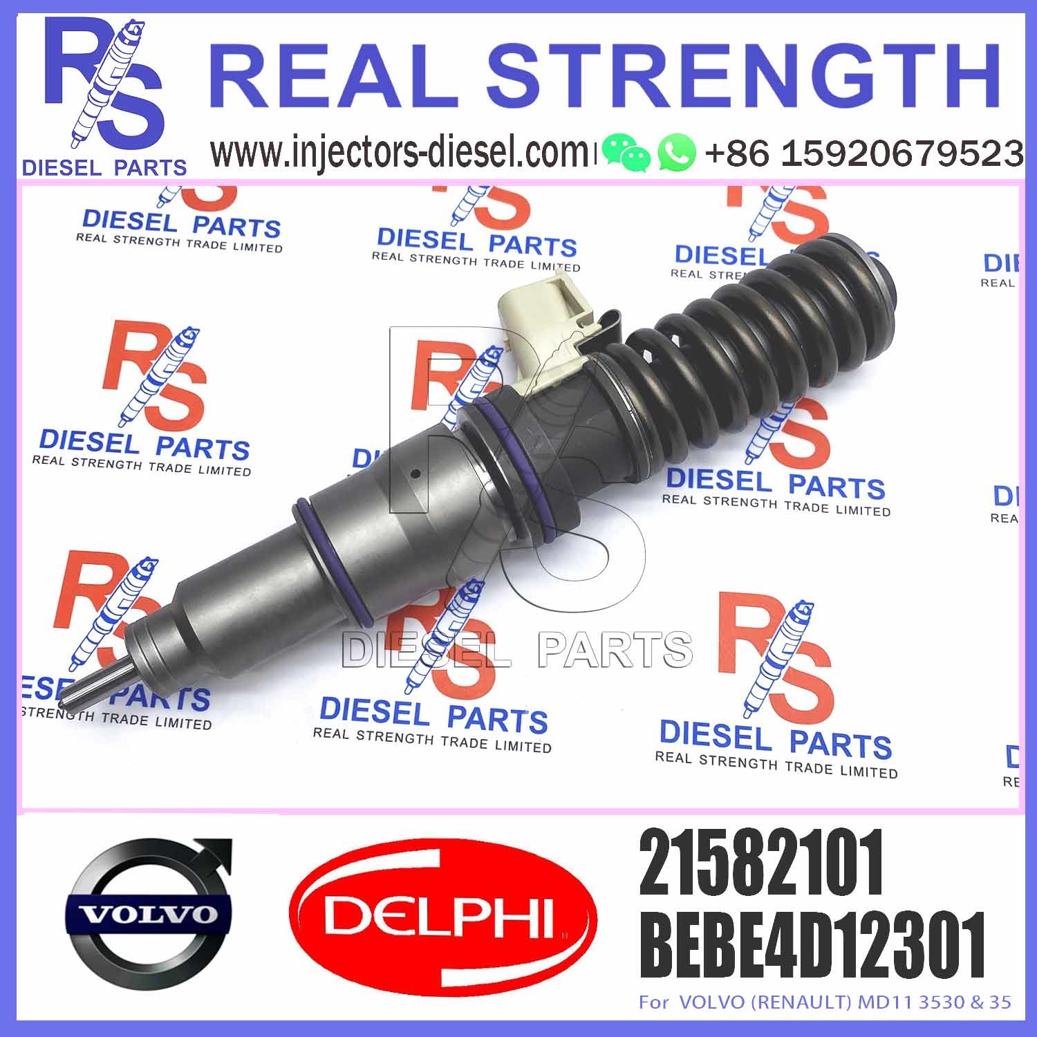 21582101 BEBE4D37001 Diesel Fuel Injector For VOL-VO (RENAULT) MD11 E3.18,7485003951 7421582101 20747787 21585101 216446