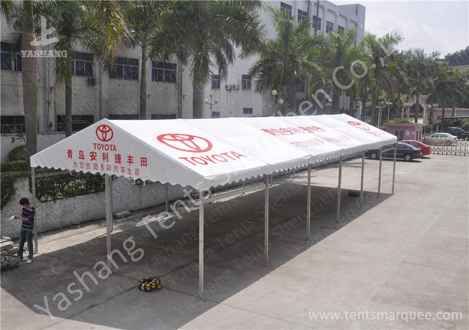 6M Width Outdoor Sunblock Hard Pressed Extruded Aluminum Car Exhibition Canopy in White