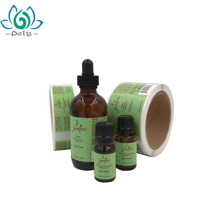 3 X 7.5cm Adhesive Vinyl Stickers On Natural Cosmetic Bottle