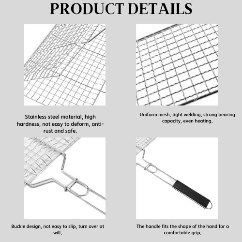 Multi Purpose Stainless Steel Bbq Grill Net Rectangular 30cm