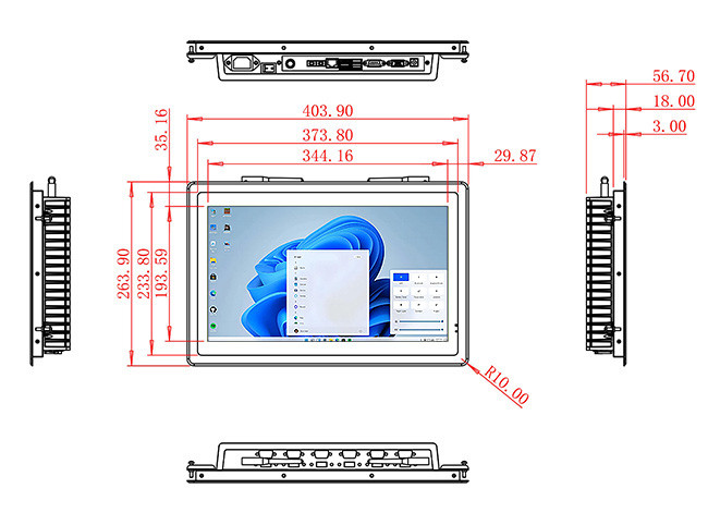 15.6-Inch Sleek Windows Touch Screen for Factory Monitoring and Digital Signage