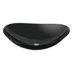 High Glossy Black Tempered Glass Sink Boat Shape Table Top Bathroom Glass Wash