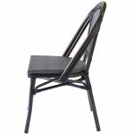 Light Weight Black Textilene Aluminum Bistro Dining Chairs