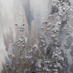Customized Size Accepted Handpainted Abstract Silver Foil Art Oil Painting Wall