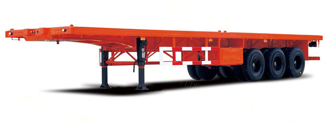 Light Tare Weight 20ft 40ft Container loading Flatbed Semi Trailer with steel material