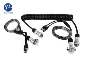 Quality Custom Vehicle 5 Pole Rear View Camera Cable , 2 Channel Coil Twisted Pair Cable wholesale