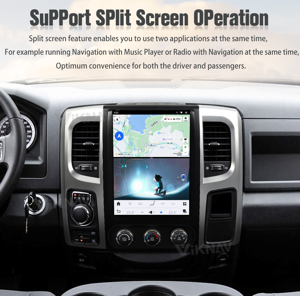 12.1 inch Android 11 Car Radio For 2013-2019 Dodge Ram Radio Touch Screen GPS Navigation Multimedia Player Carplay