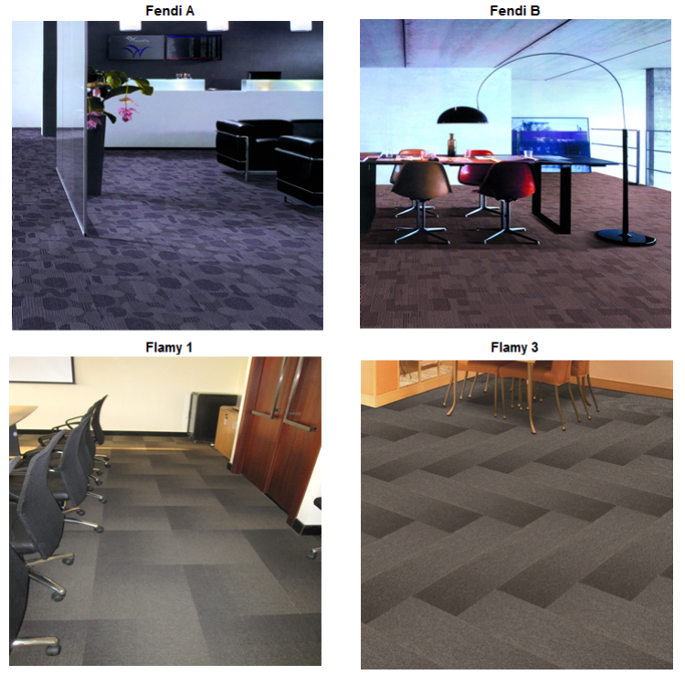 Stock grid pattern PP material hotel carpet tiles