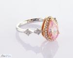 2.31ct Pear Cut Fancy Pink Lab Grown Diamond Halo Ring IGI Certified For Women