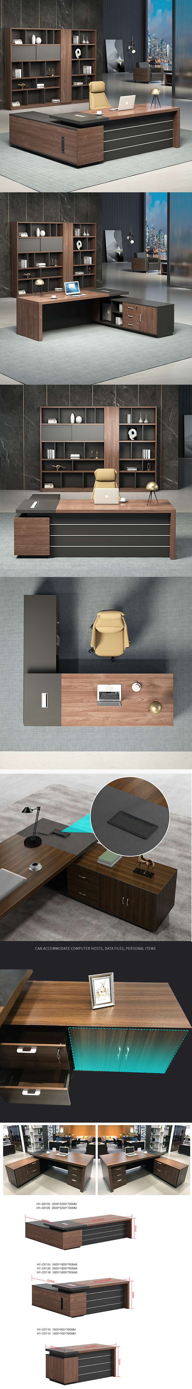 2023 DManufacturing Fashion CEO Executive Computer Wooden Modern Home Table Furniture