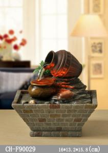 Quality Traditional Pots Home Interiors Decoration Tv Cabinet Living Room Tabletop Indoor Water Fountain With LED wholesale
