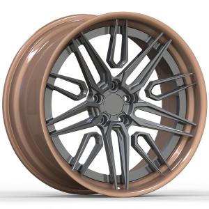 Quality Gold Polished Center Brushed Face Monoblock Forged Wheels With FEA Anal wholesale