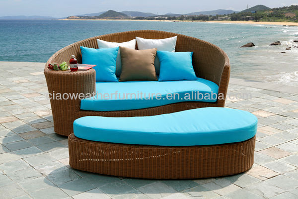 Outdoor Garden Rattan Woven Round Bed with Canopy NO Foldable 2-3 Years Rattan