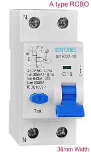 China Sontuoec RCBO 36mm Width Single Phase RCBO Circuit Breaker on sale