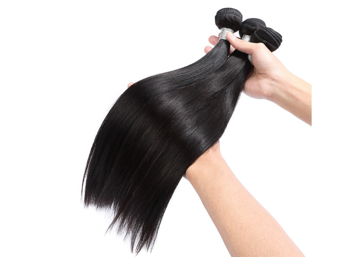 Double Machine Weft Virgin Human Hair Extensions / Remy Peruvian Hair Bundles