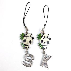 China Panda Element Custom Couple Keychains Couple Key Ring Metal Cartoon on sale