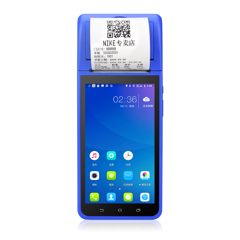 5.5" IPS Screen Handheld Mobile POS Terminal with 4G/Scanner/58mm Receipt Thermal Printer