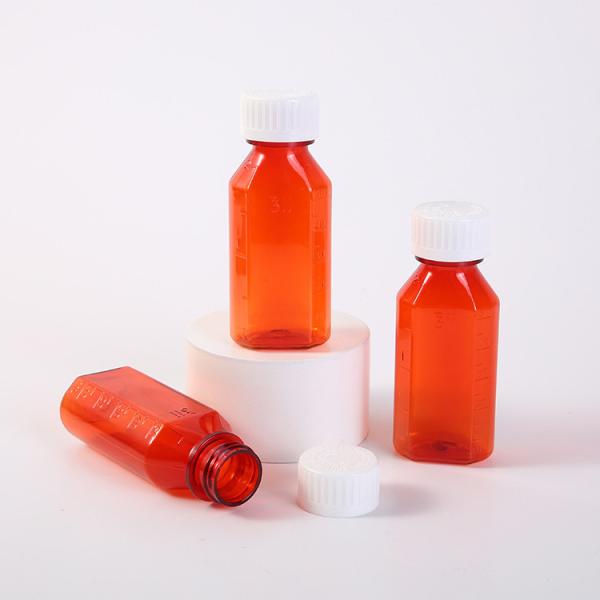 2oz 4oz 8oz 12oz16oz Oval Bottle PET Amber Container Cough Syrup Bottle Medicine