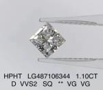 1.1 Ct Princess Cut Lab Grown Diamond Jewelry D VVS2 HPHT Lab Grown Diamond