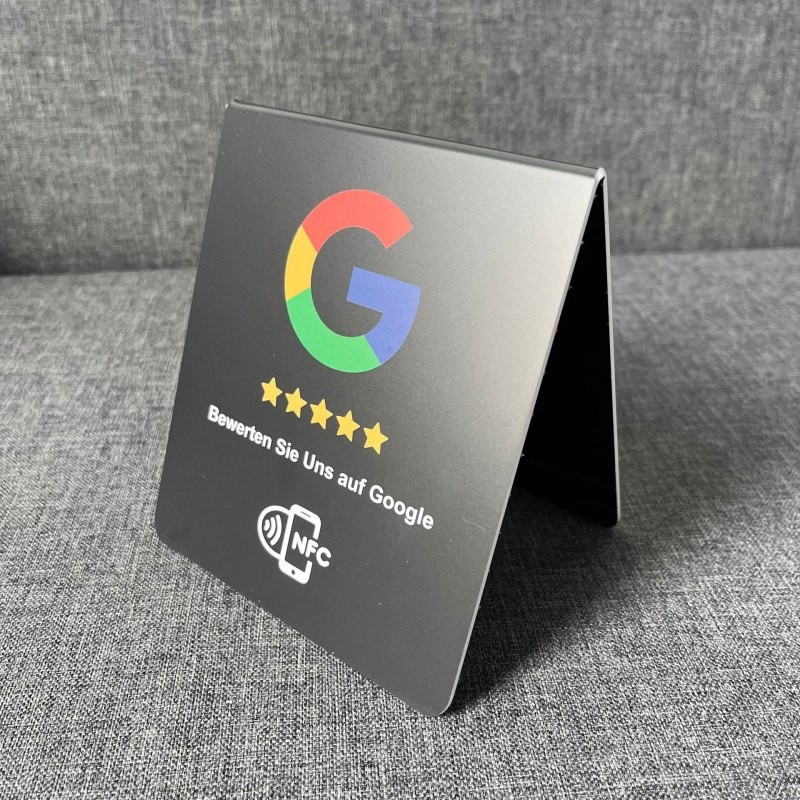 Custom NFC Stand Social Media Review NFC PVC Google Review Card Menu Display Stand