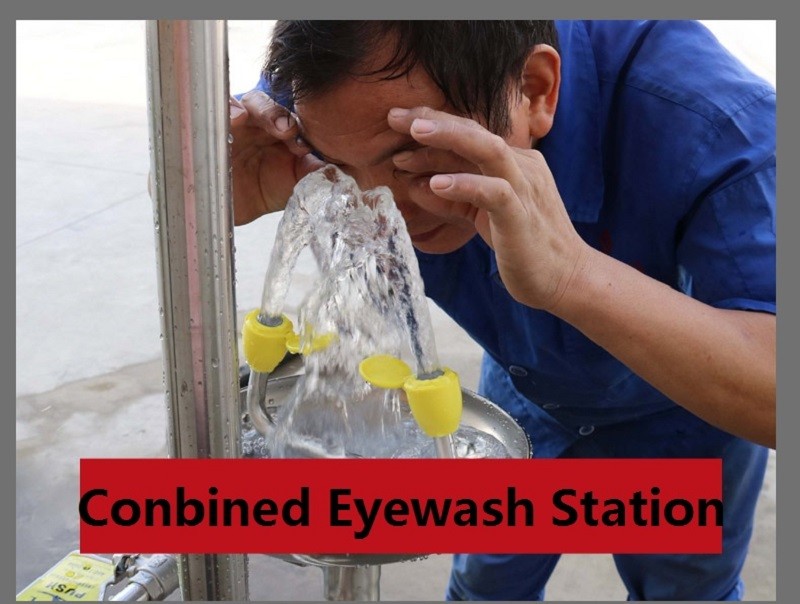 Customize SS304 emergency shower and eyewash station factory chemical place safety protection