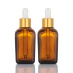 Customize Refillable Hair Oil Dropper Bottle Square Glass Material 50ml