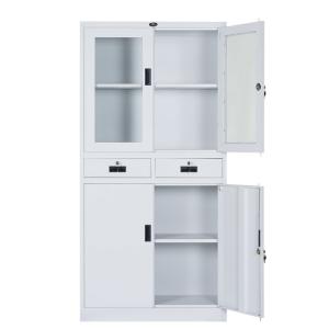 Quality RAL Color 0.6mm Cold Rolled Steel Glass Door Filing Cabinet wholesale
