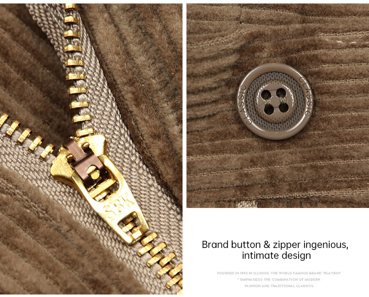 Custom Logo Made Men's 100% Cotton Corduroy Trousers Business Straight Pants for Men