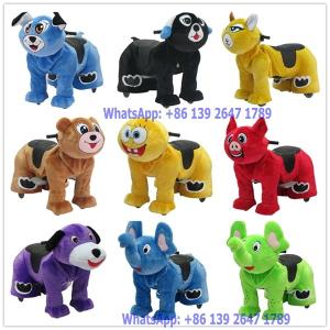 Quality Outdoor Playground Battery Coin Operated Electric Plush Animal Rides For Kids and Parent wholesale